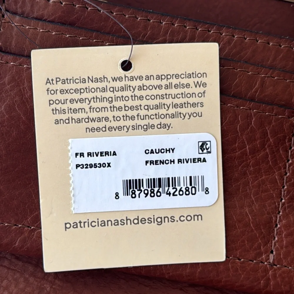 PATRICIA NASH Leather Cauchy Framed Wallet W Push Lock Closure French Riviera